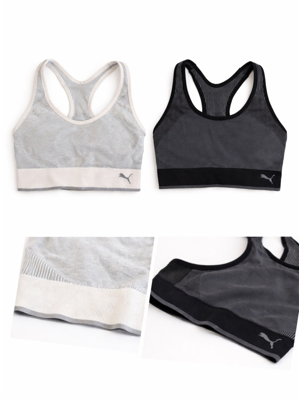 🐈‍⬛ Puma Seamless Sports Bra Set (2 Pack) – Black & Grey